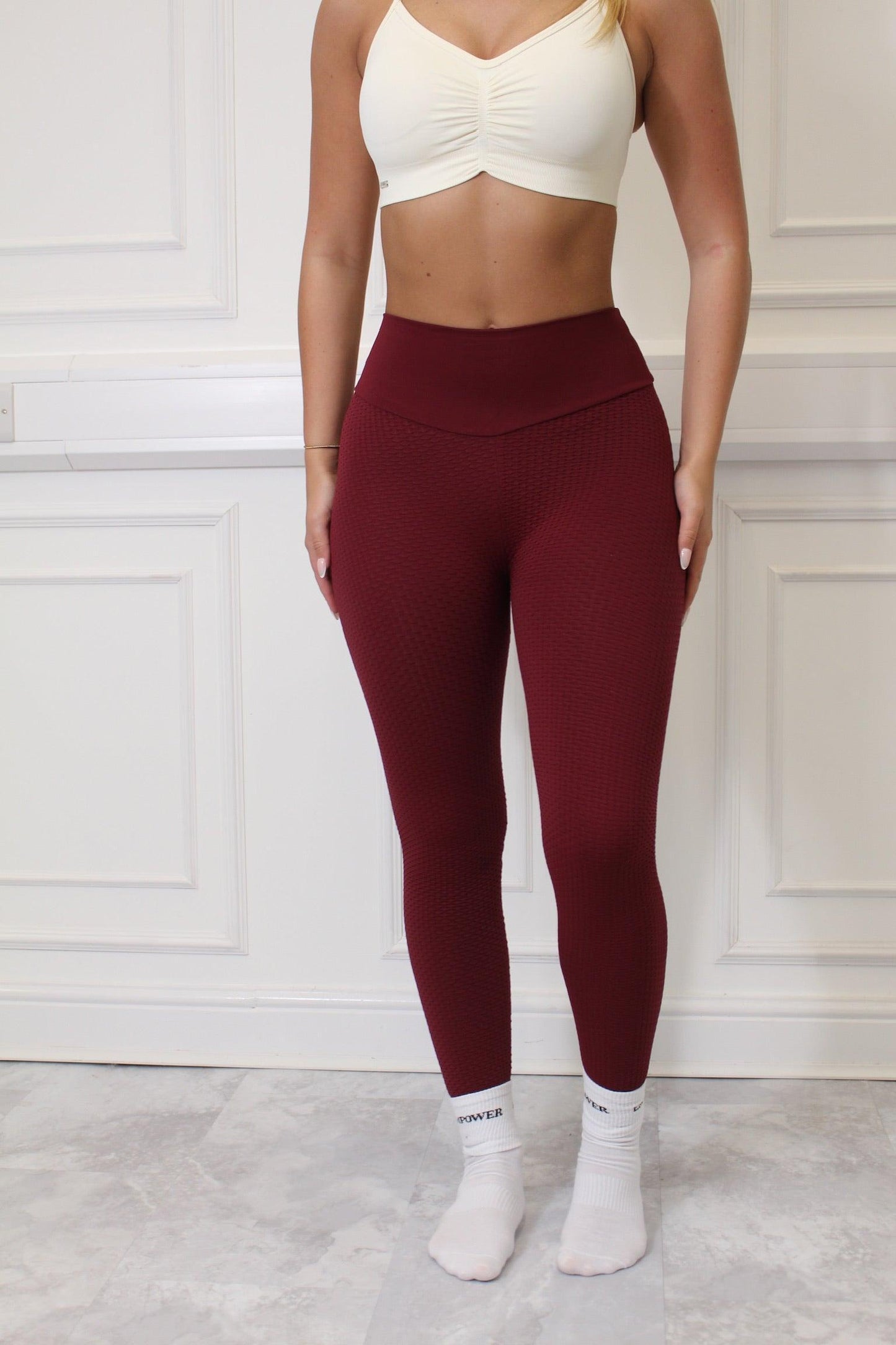 The Nova Honeycomb Scrunch Collection - Scrunch Bum Gym Leggings, highlighting the scrunch detail and honeycomb texture, designed for style and performance.