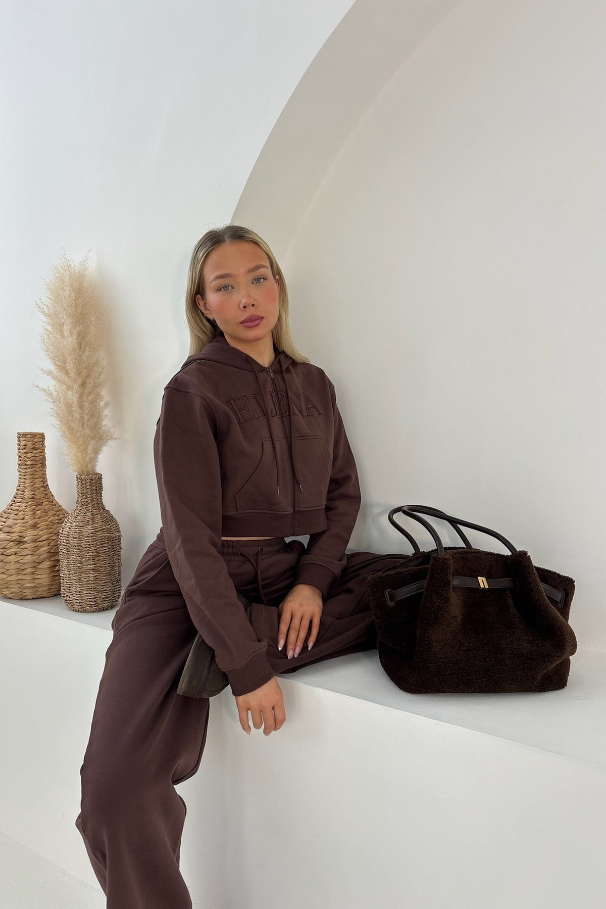 Brown Oversized Joggers – Premium Fit - Elena Apparel