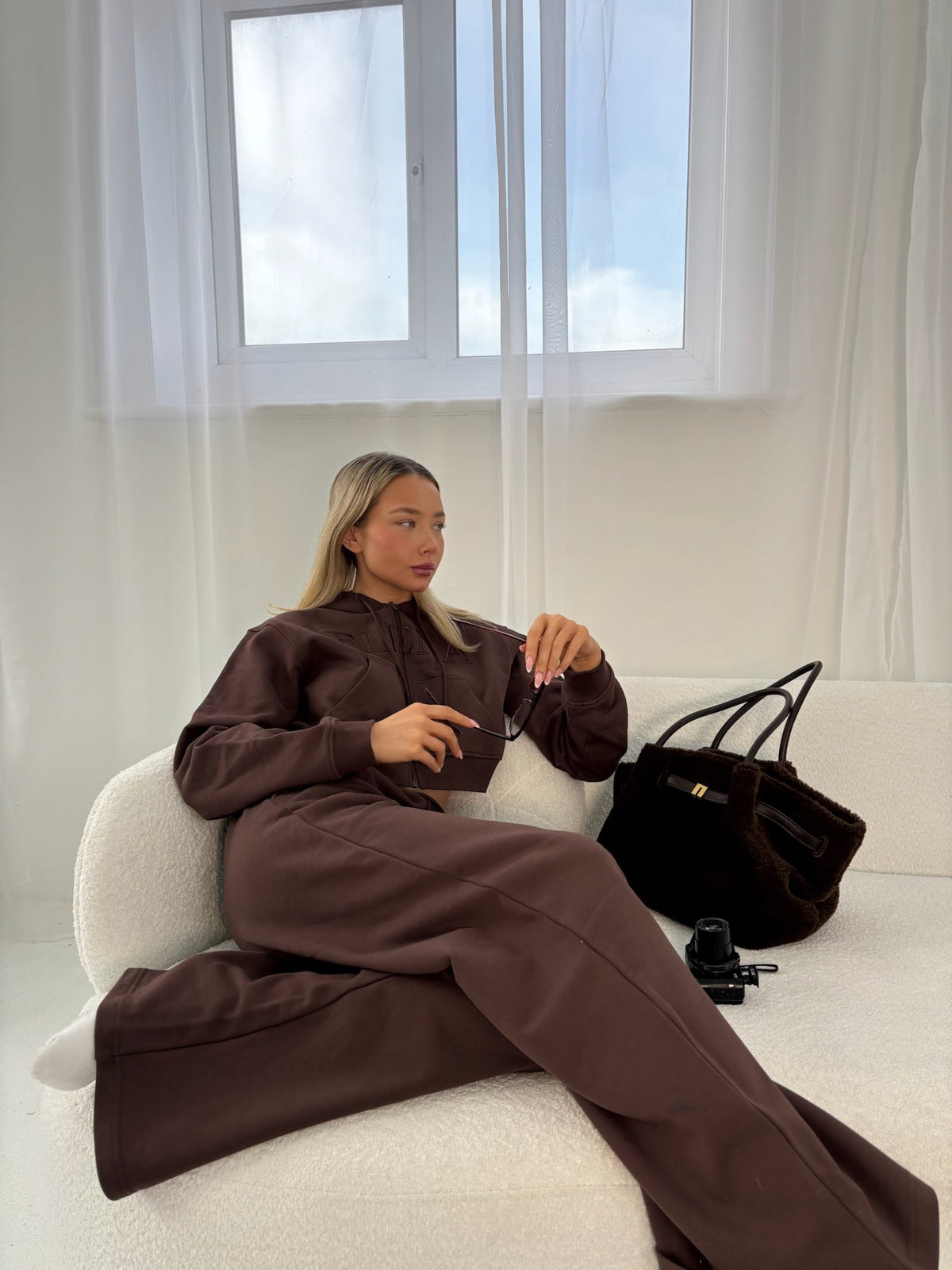 Brown Oversized Joggers – Premium Fit - Elena Apparel