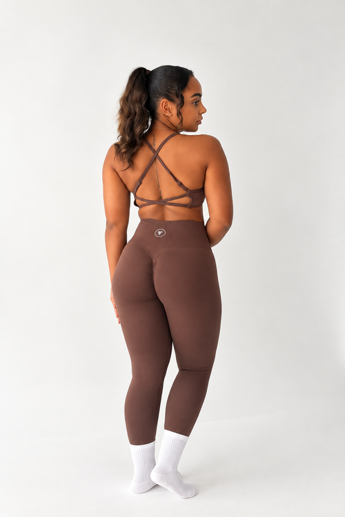 Elena Apparel Ilume brown scrunch bum leggings