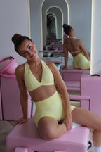Lemon Halter Neck Sports Bra – Ilume - Elena Apparel