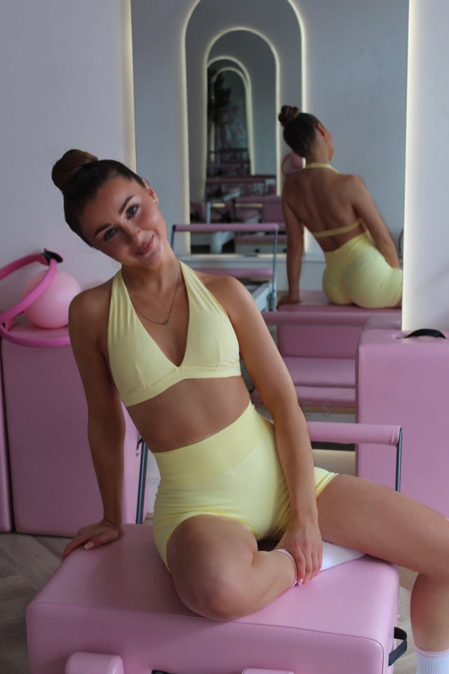 Lemon Halter Neck Sports Bra – Ilume - Elena Apparel