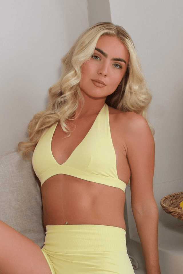 Lemon Halter Neck Sports Bra – Ilume - Elena Apparel