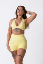 Lemon Halter Neck Sports Bra – Ilume - Elena Apparel