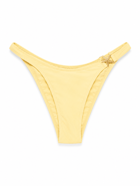 Solara Star Scrunch Bum Bikini Bottoms in Butter Lemon - Elena Apparel
