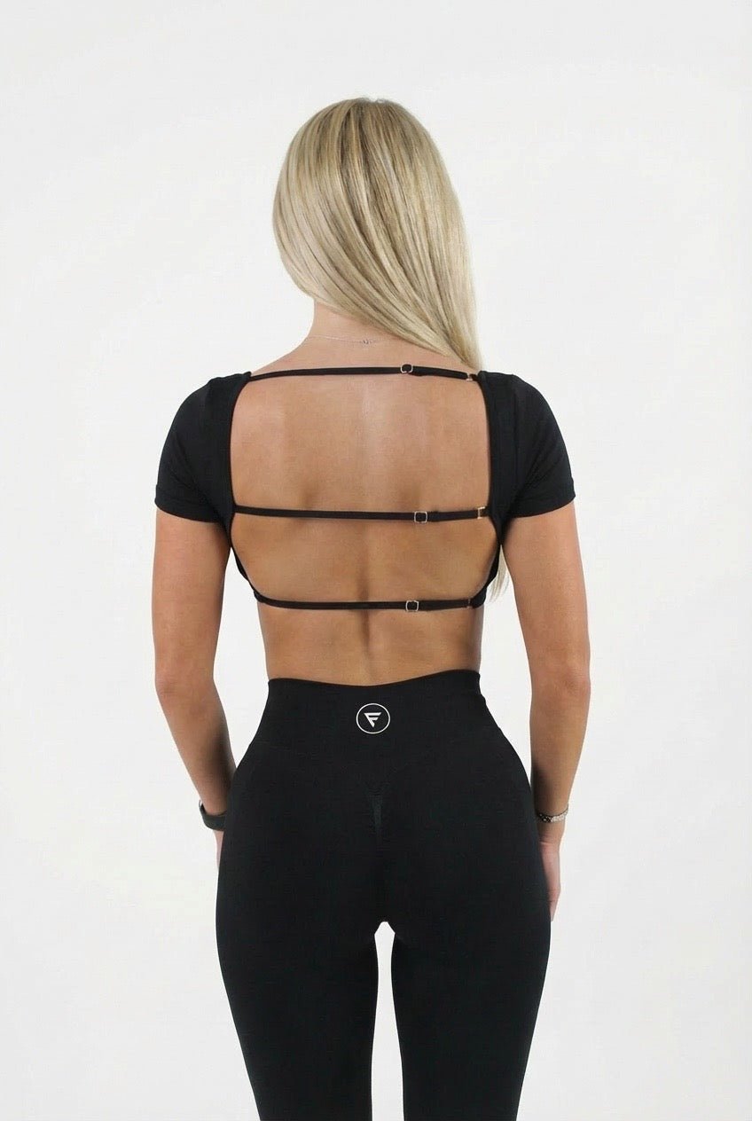 The Ignite Collection - Adjustable Back Cropped Gym Top - Elena Apparel
