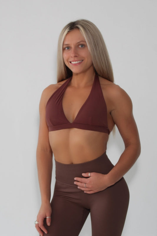 The Ilume Collection - Halter Low Cut Gym Bra - Elena Apparel